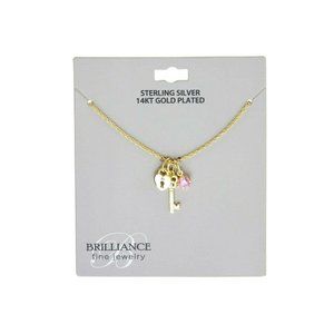 Brilliance Jewelry 14KT over Sterling Heart & Key
